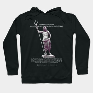 Poseidon, God of Sea, Earthquakes, and Storms Mono - Greek Myth #004 Hoodie